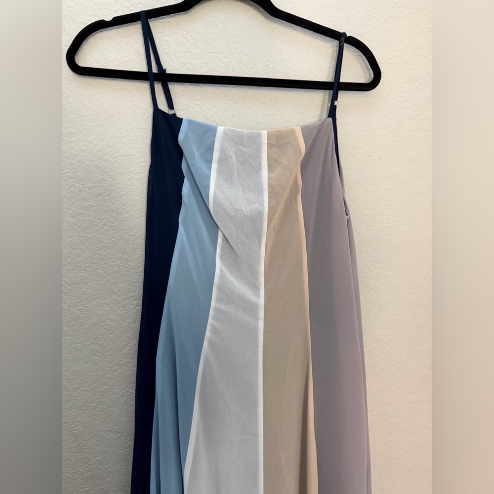 Davi & Dani Vertical Stripe Maxi Dress - Size M - Chiffon Overlay - Picture 3 of 8